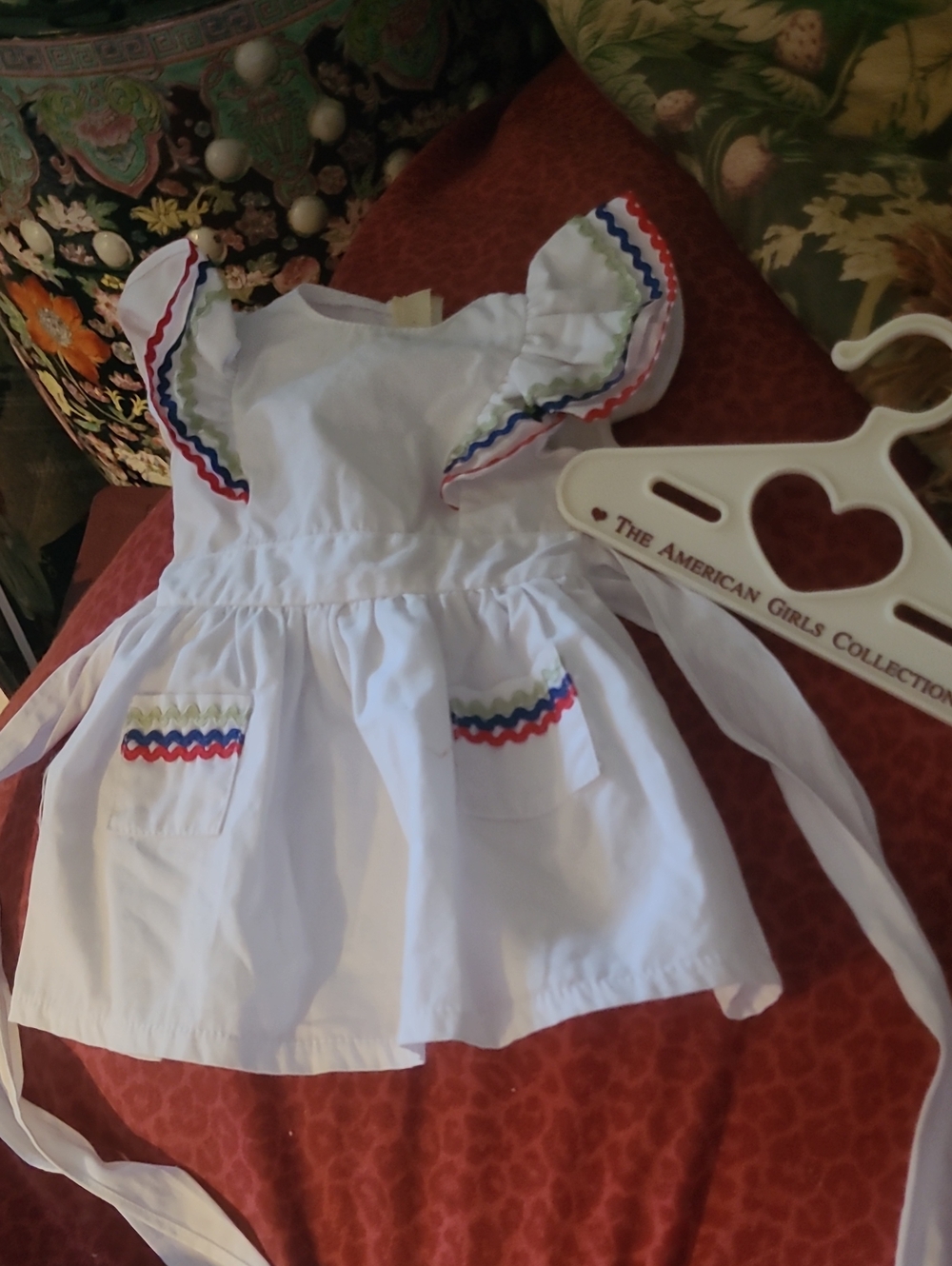 American Girl Dress For Molly a nd hanger.